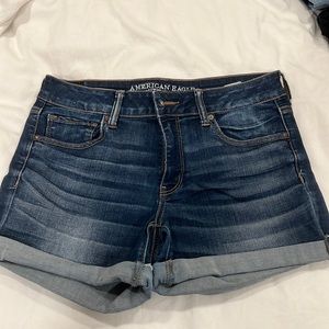 American eagle stretch denim shorts size 12 midi length